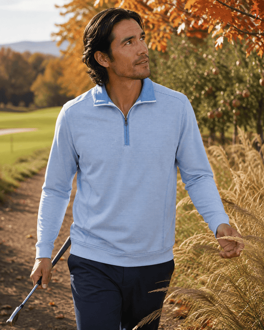 Fineline 1/4 Zip Golf Pullover - F/X Fusion Golf - Golf - Blue - M