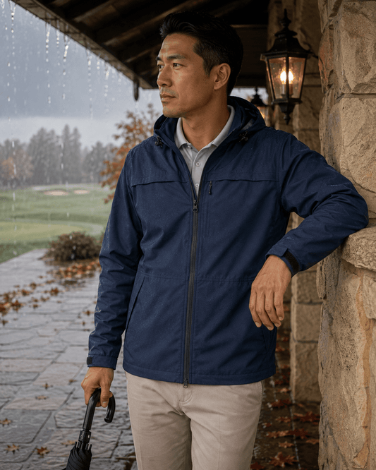 Performance Full Zip Rain Jacket - F/X Fusion Golf - Golf - Navy - M