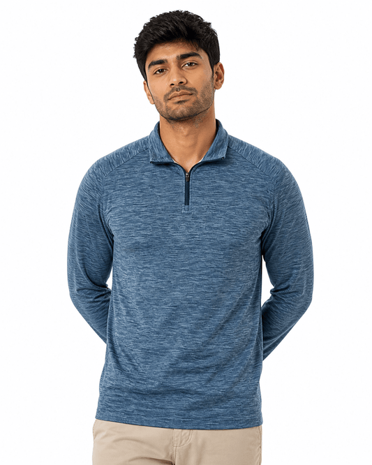 Space Dye 1/4 Zip Golf Pullover - F/X Fusion Golf - Quarter Zip - Blue