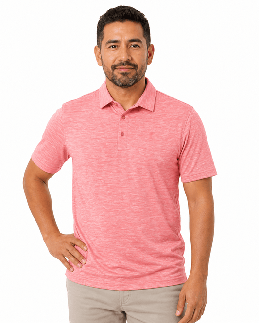Space Dye Performance Golf Polo - F/X Fusion Golf - Polo - Coral