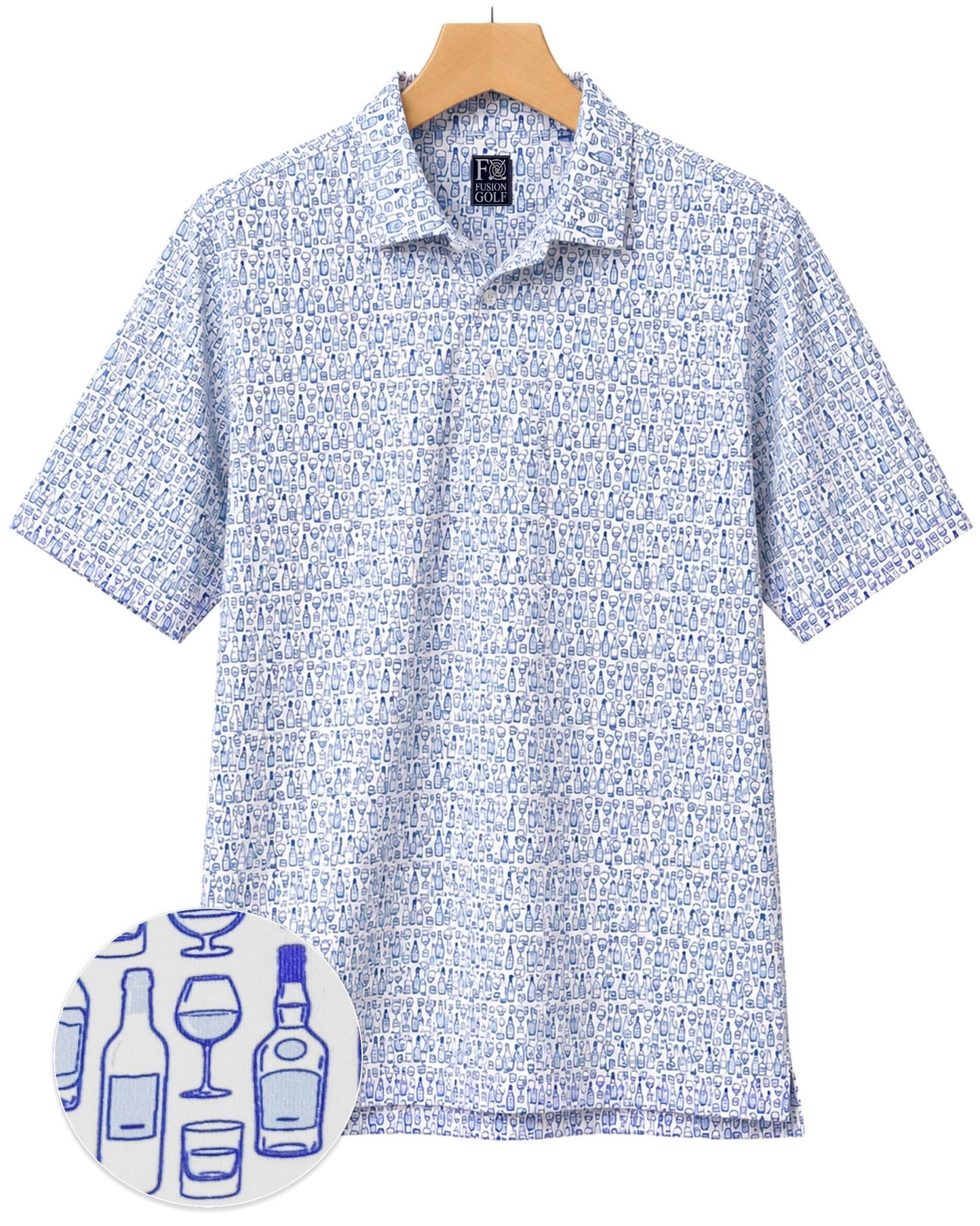 Bottle Service Performance Golf Polo - F/X Fusion Golf - Polo - White