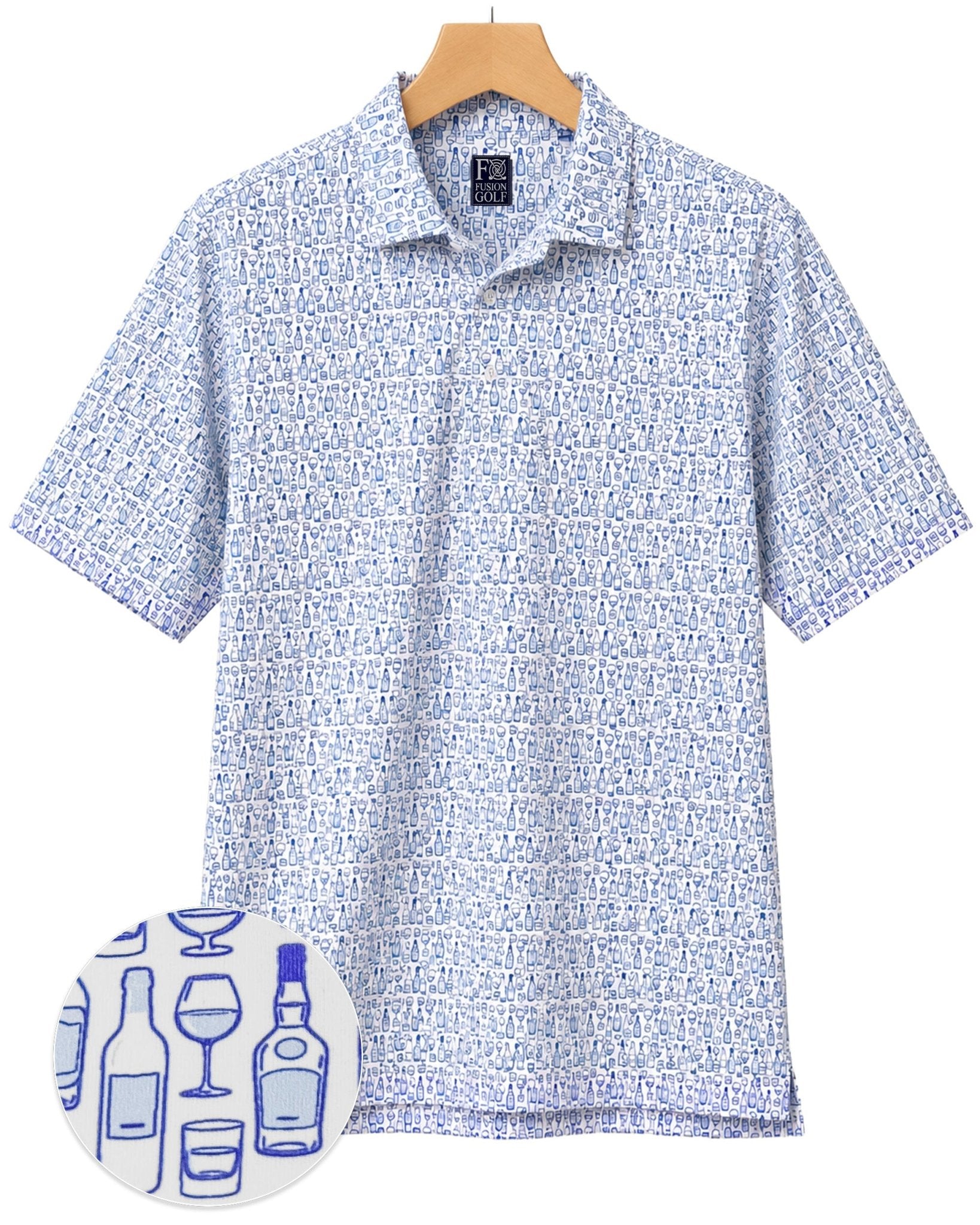 Bottle Service Performance Golf Polo - F/X Fusion Golf - Polo - White