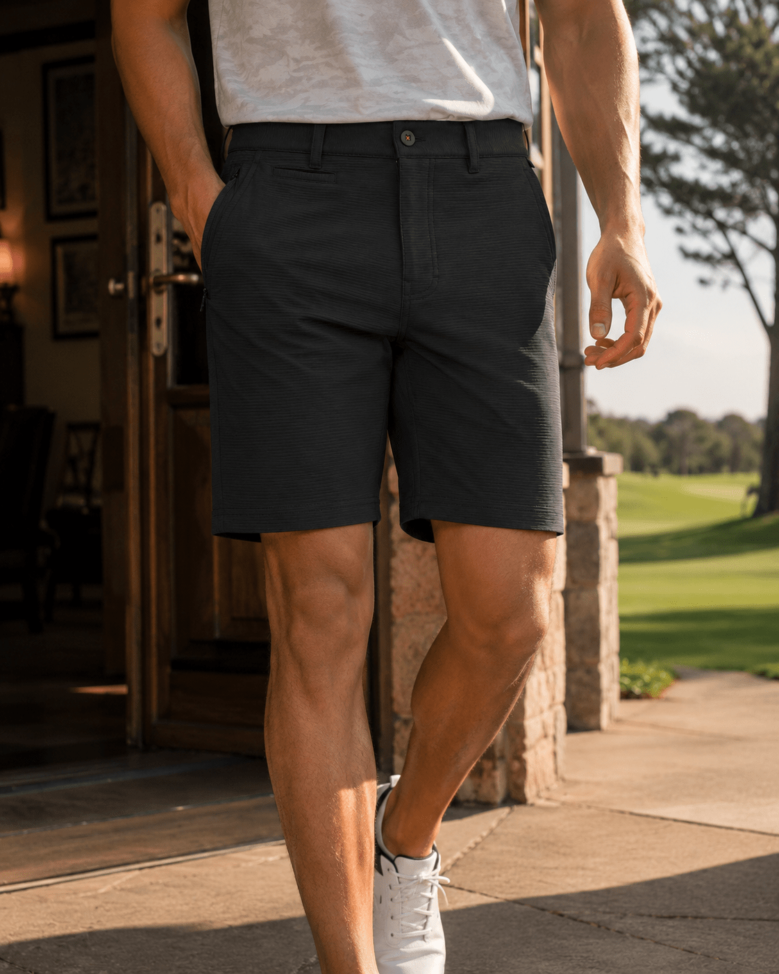 Crossover 4-Way Stretch Performance Golf Shorts - F/X Fusion Golf - F/X Fusion - Black
