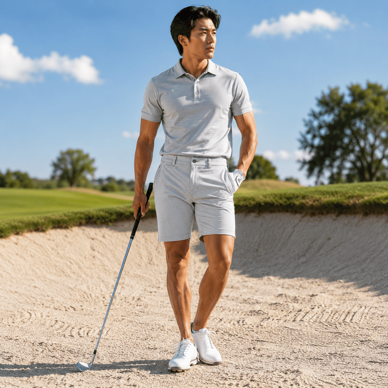 Crossover 4 - Way Stretch Performance Golf Shorts - F/X Fusion Golf - Silver - 30