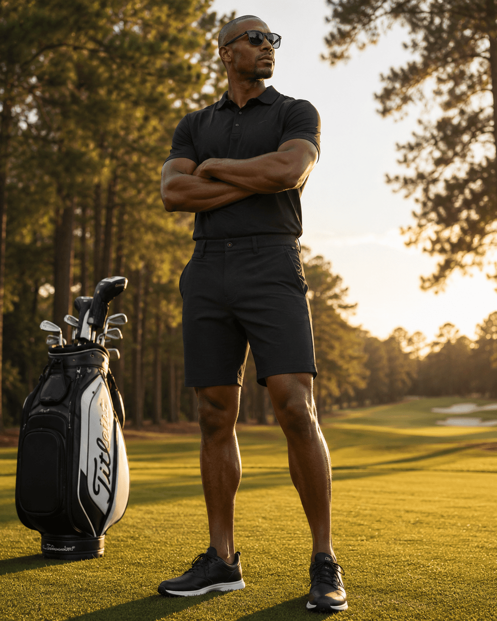 Crossover 4 - Way Stretch Performance Golf Shorts - F/X Fusion Golf - Black