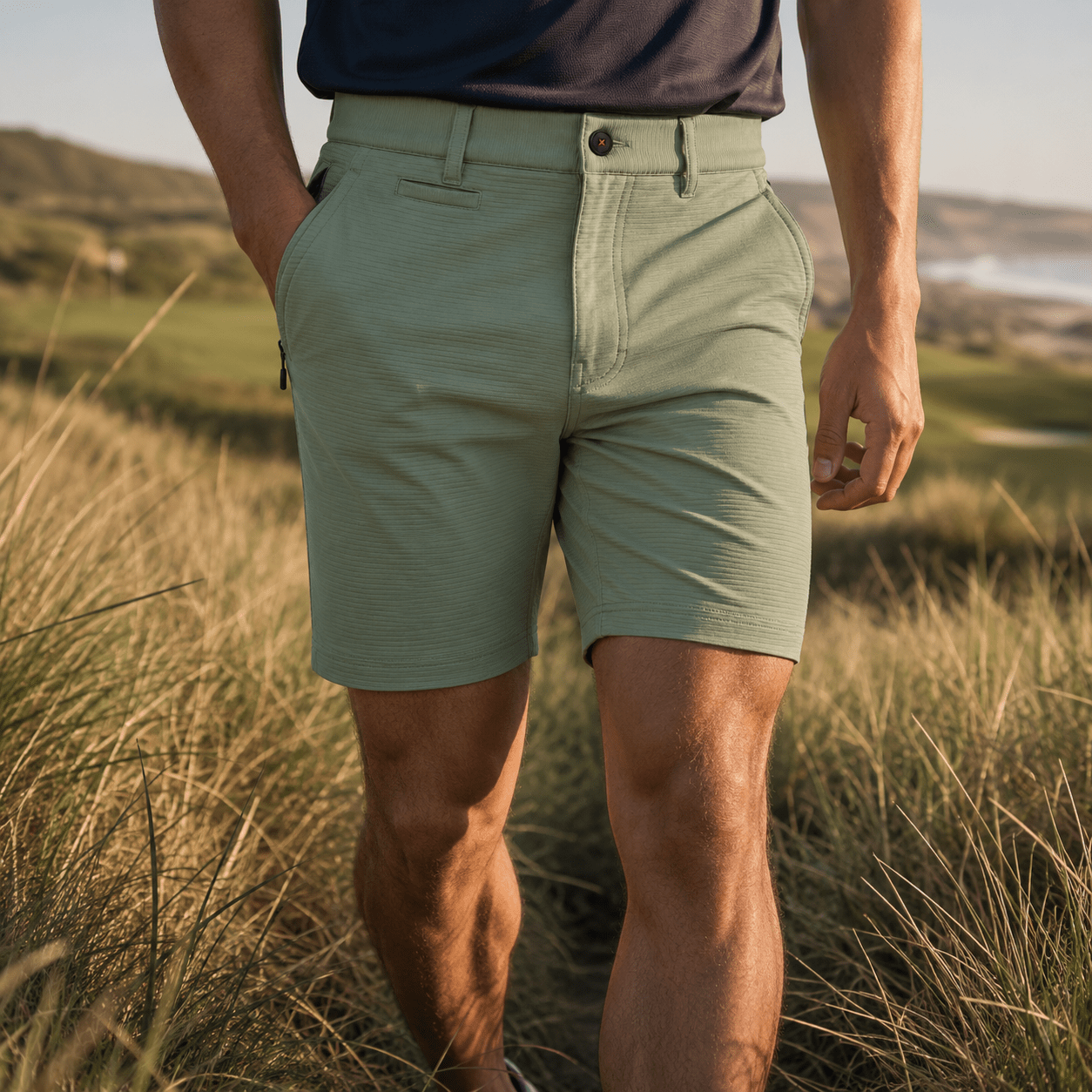 Crossover 4 - Way Stretch Performance Golf Shorts - F/X Fusion Golf - Cement
