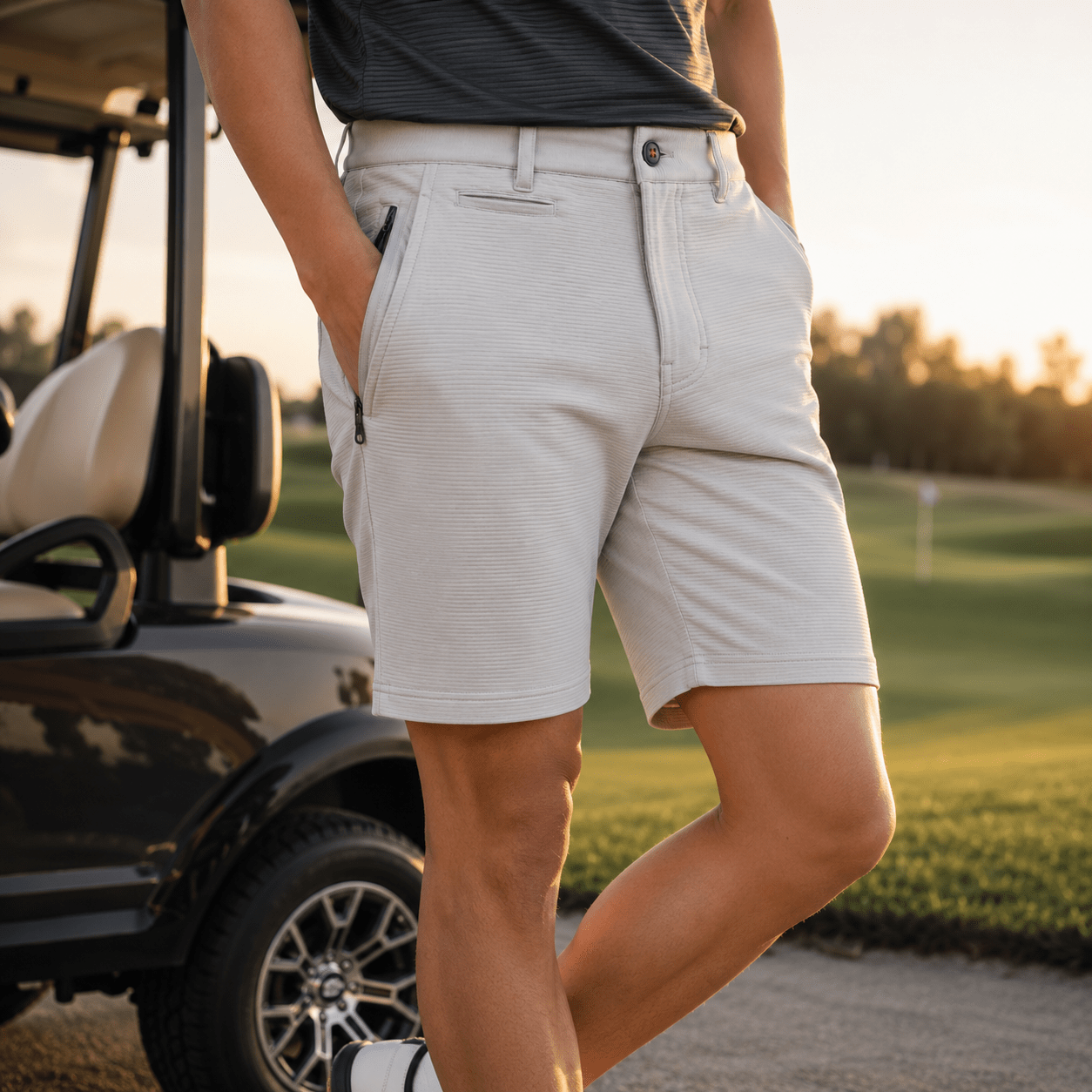 Crossover 4 - Way Stretch Performance Golf Shorts - F/X Fusion Golf - Silver