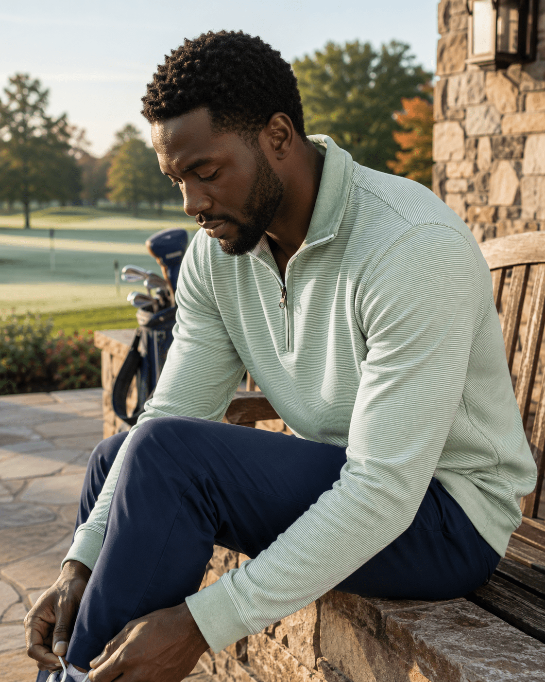 Fineline 1/4 Zip Golf Pullover - F/X Fusion Golf - Golf - Green - M