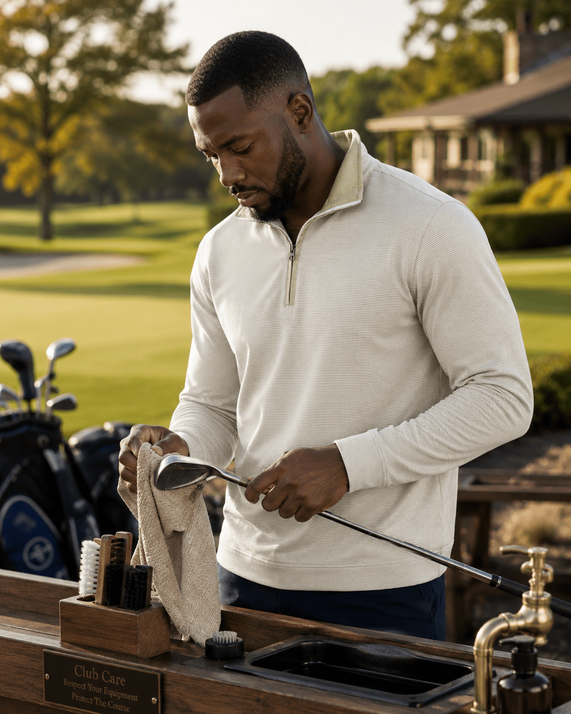 Fineline 1/4 Zip Golf Pullover - F/X Fusion Golf - Golf - Tan - M