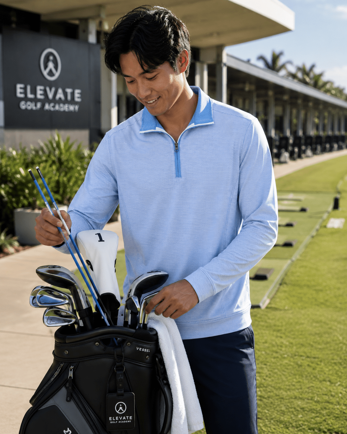 Fineline 1/4 Zip Golf Pullover - F/X Fusion Golf - Golf - Blue - M