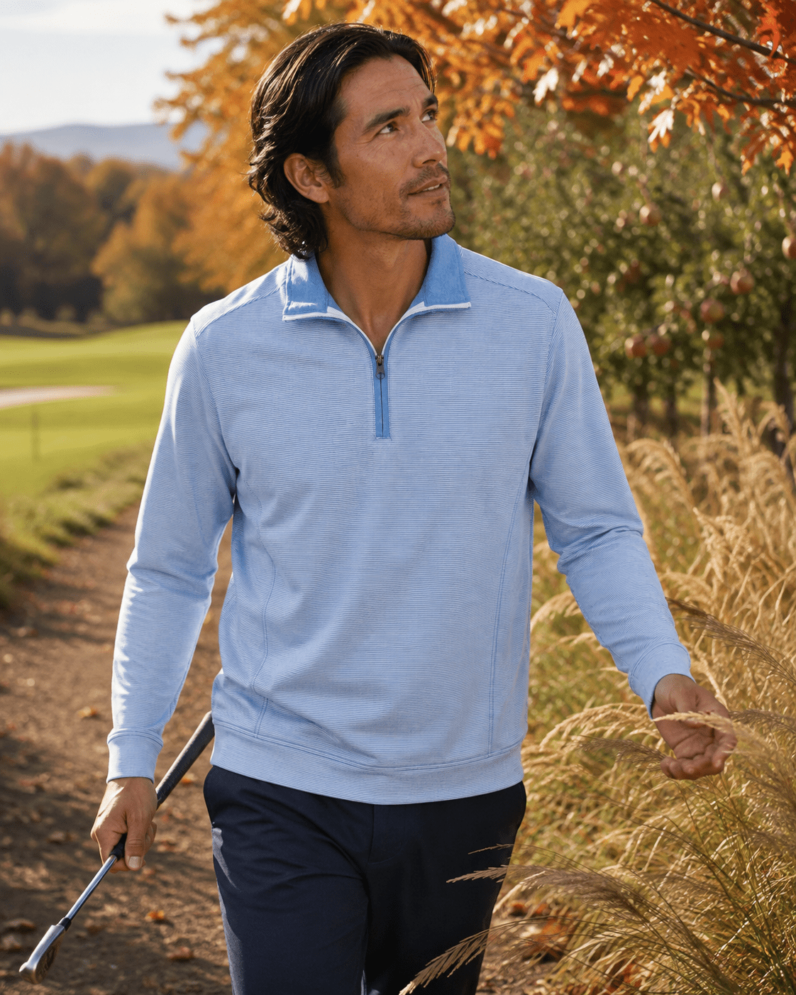 Fineline 1/4 Zip Golf Pullover - F/X Fusion Golf - Golf - Blue - M