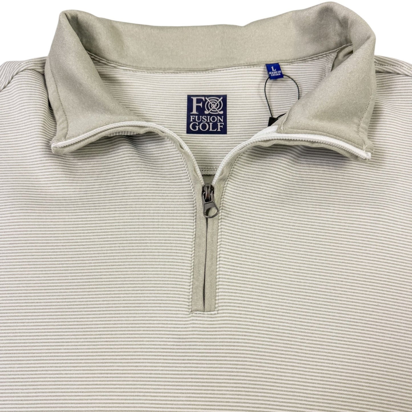 Fineline 1/4 Zip Golf Pullover - F/X Fusion Golf - Quarter Zip - Tan