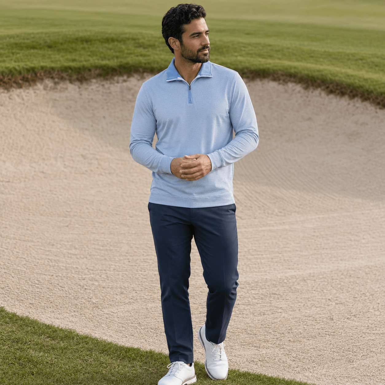 Fineline 1/4 Zip Golf Pullover - F/X Fusion Golf - Quarter Zip - Blue