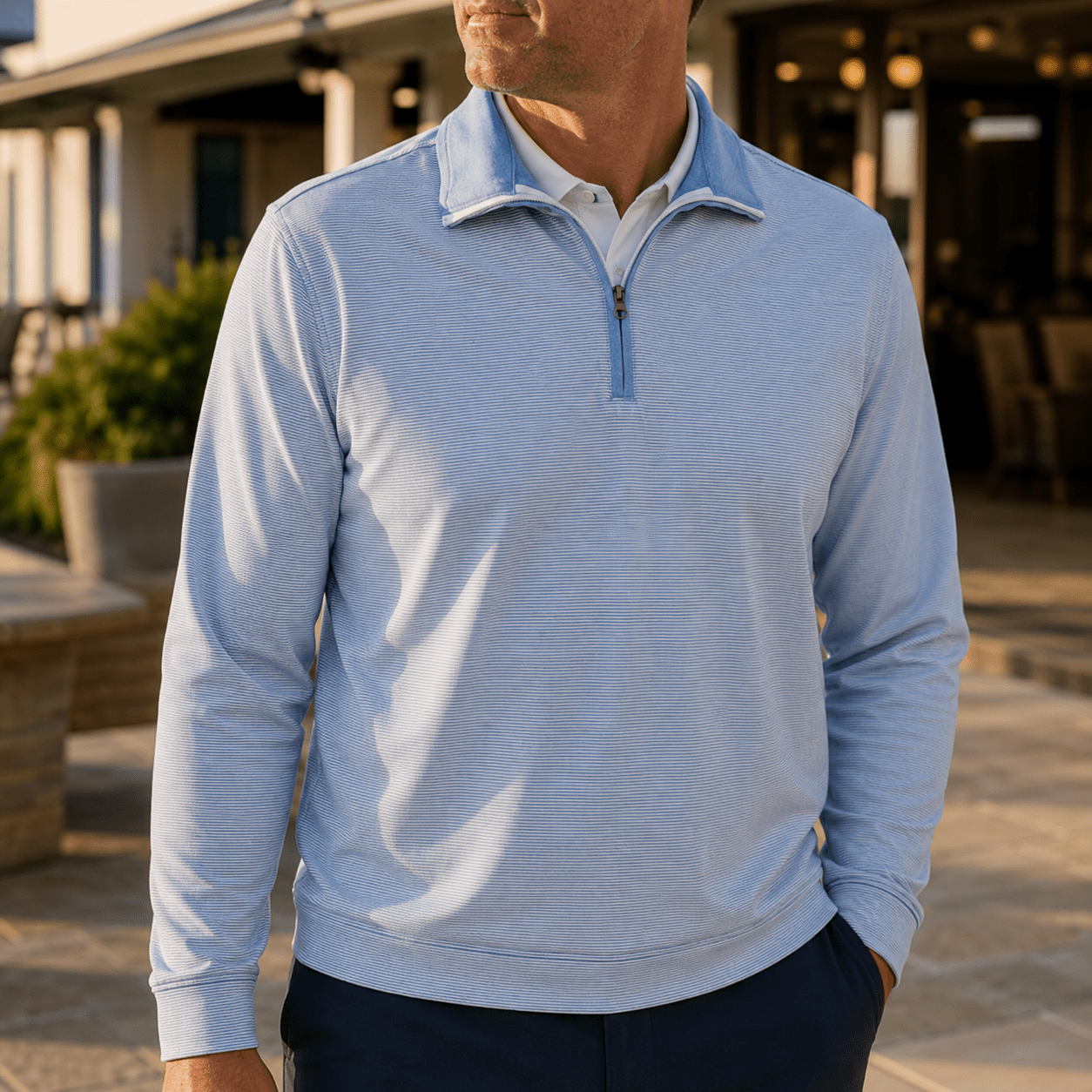 Fineline 1/4 Zip Golf Pullover - F/X Fusion Golf - Quarter Zip - Blue