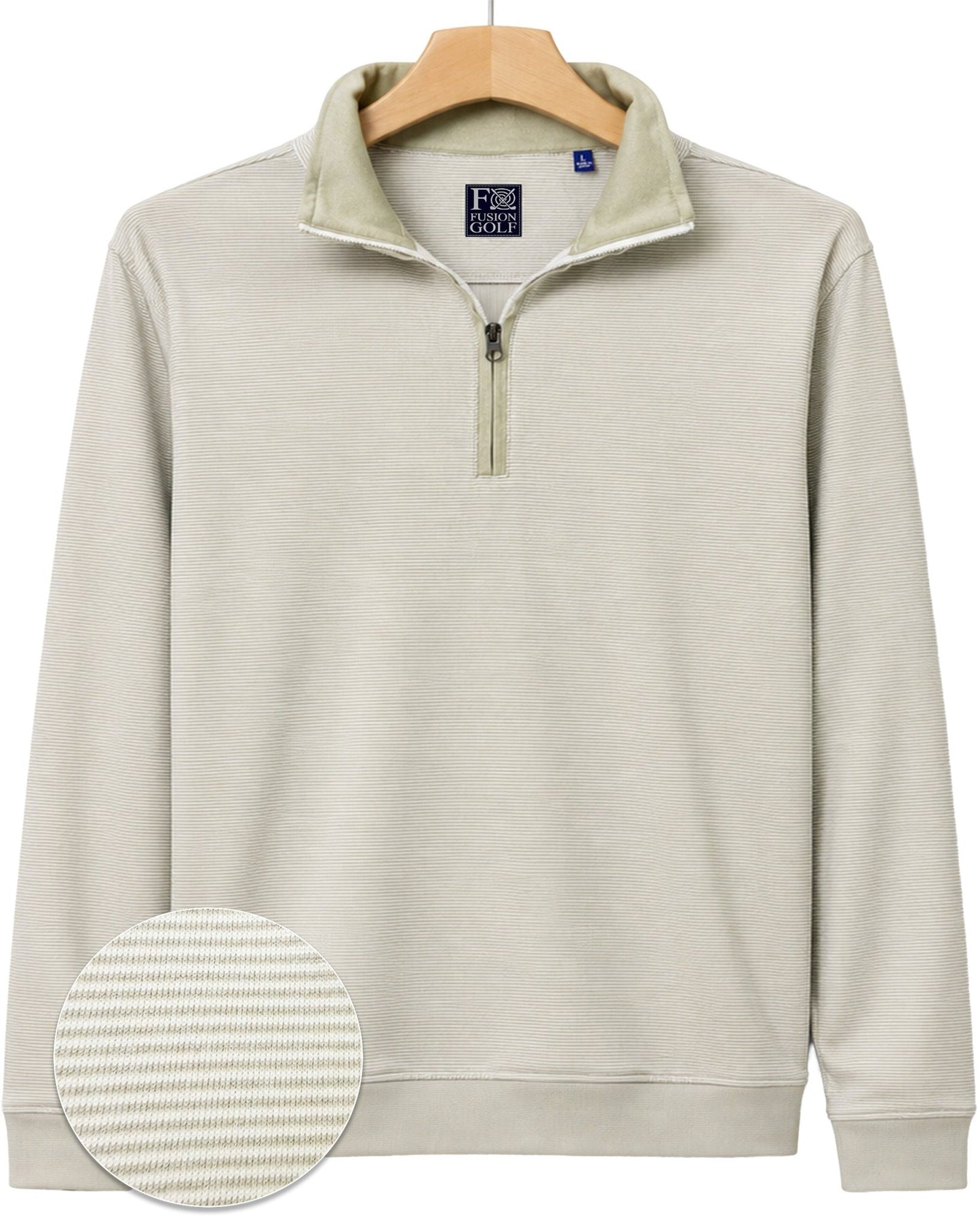 Fineline 1/4 Zip Golf Pullover - F/X Fusion Golf - Quarter Zip - Tan