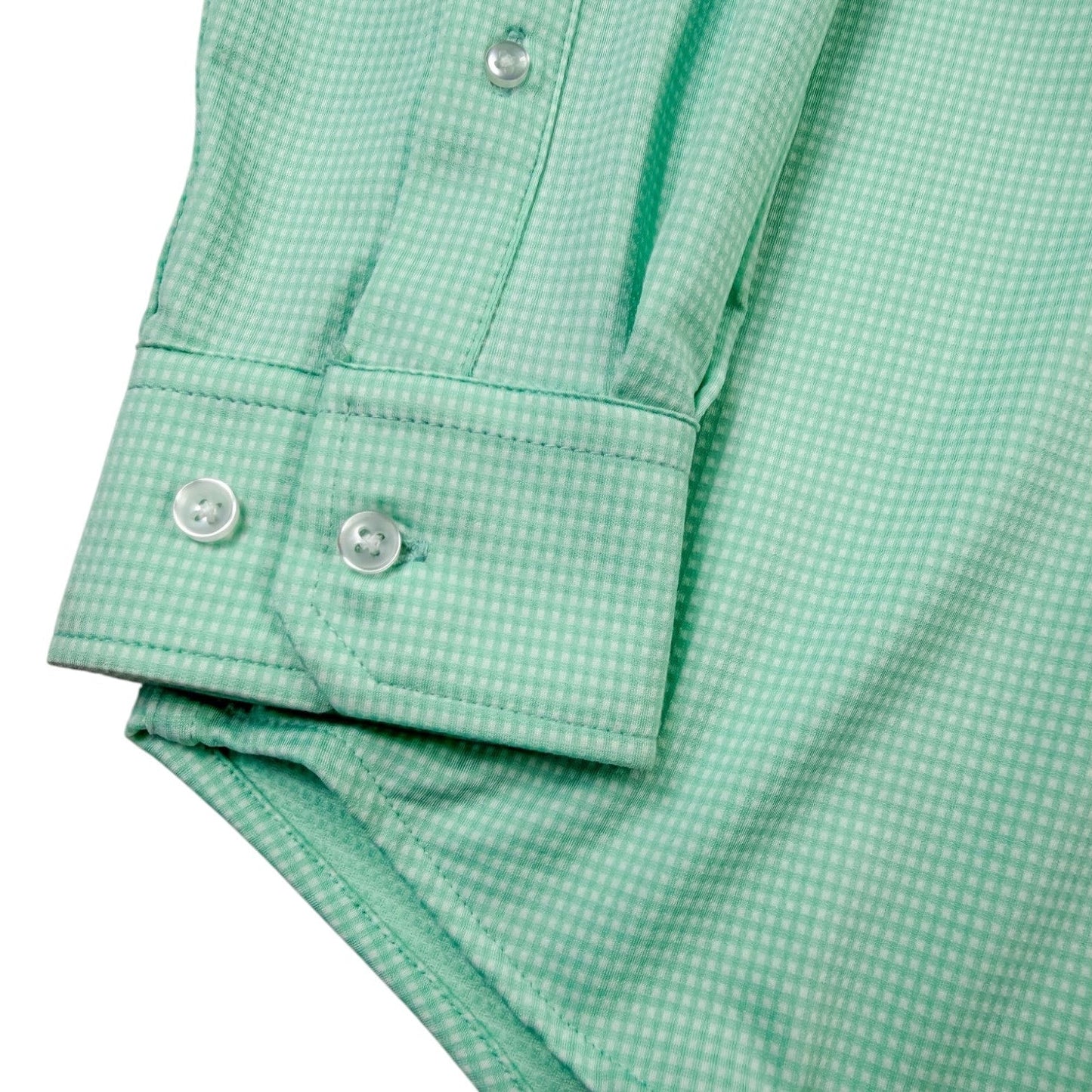 Gingham Performance Long Sleeve Button - Up - F/X Fusion Golf - Long Sleeve - Mint