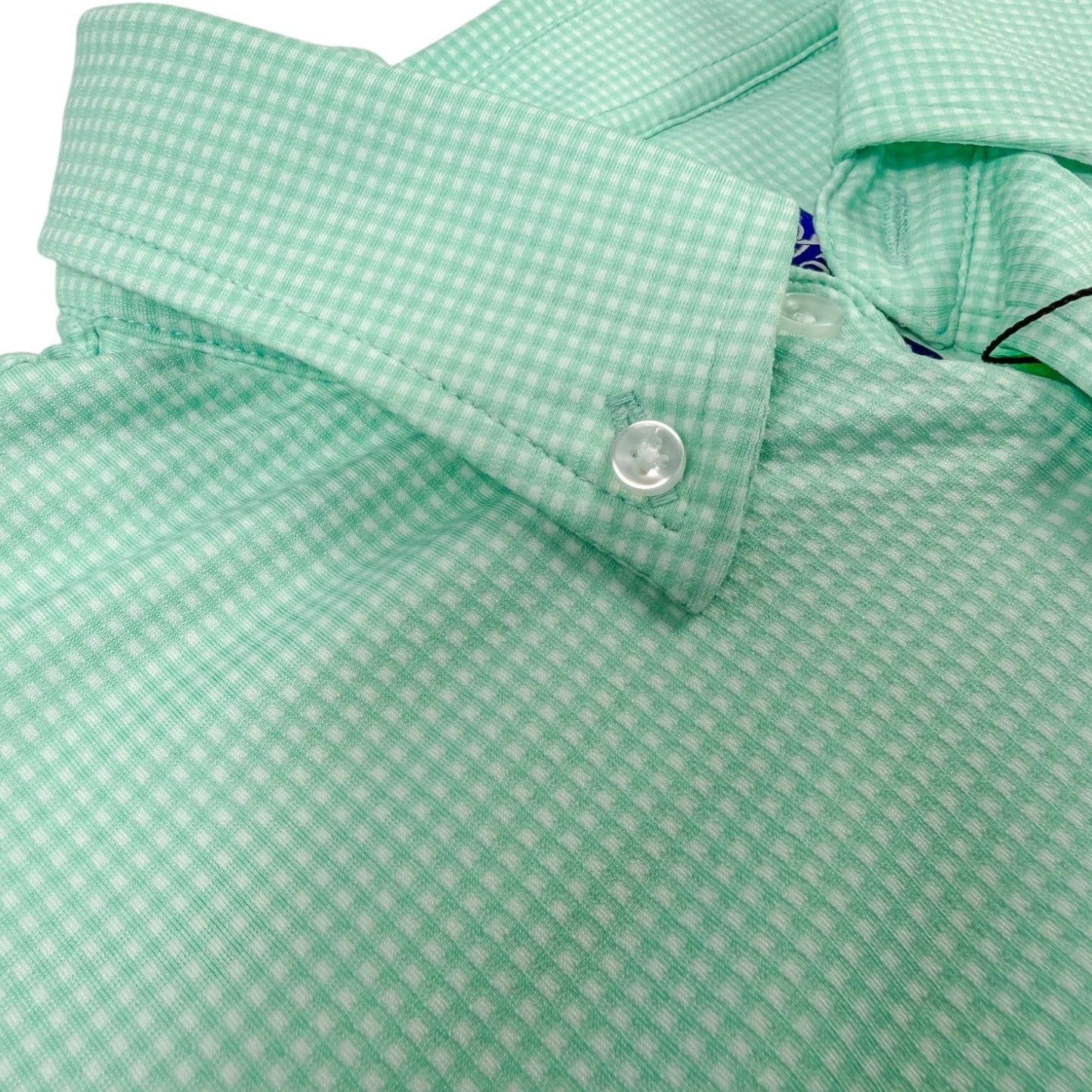 Gingham Performance Long Sleeve Button - Up - F/X Fusion Golf - Long Sleeve - Mint