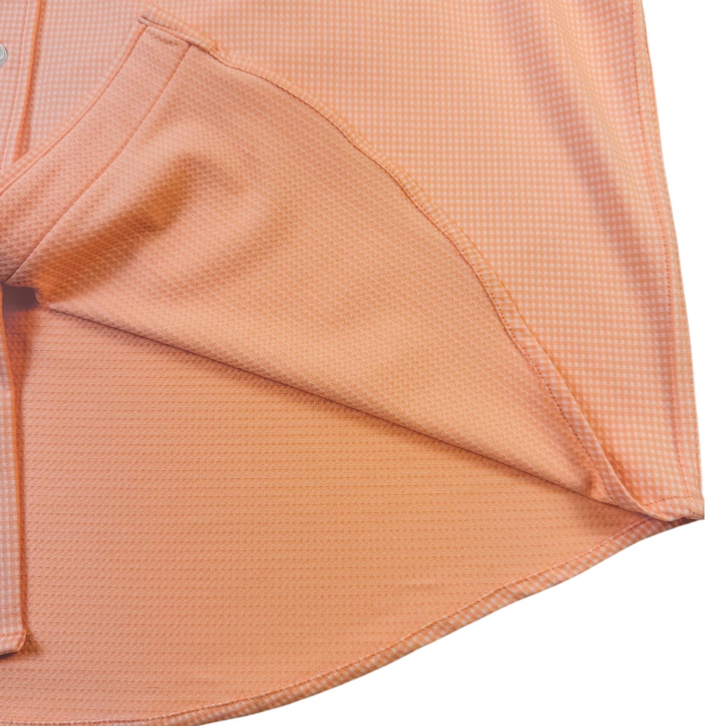 Gingham Performance Long Sleeve Button - Up - F/X Fusion Golf - Long Sleeve - Peach