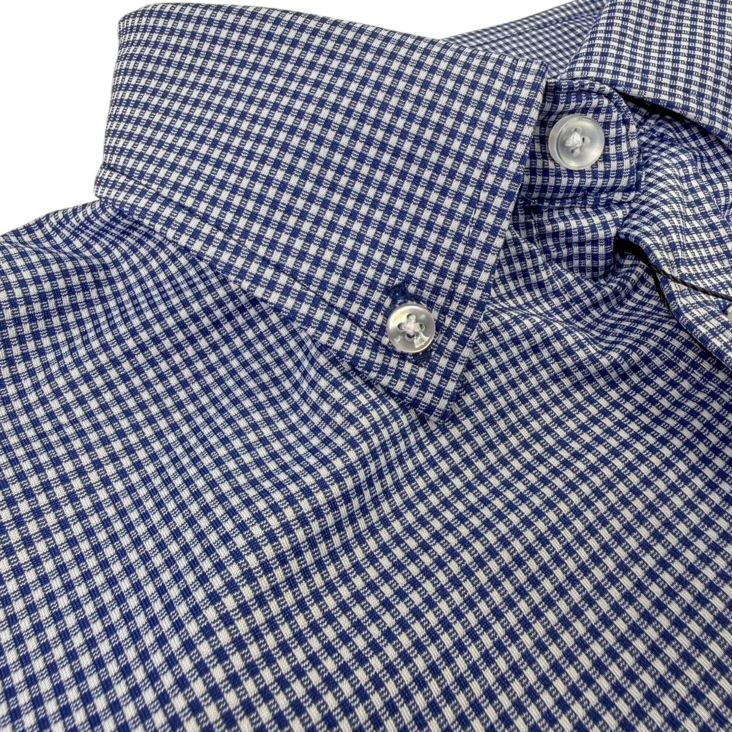 Gingham Performance Long Sleeve Button - Up - F/X Fusion Golf - Long Sleeve - Navy