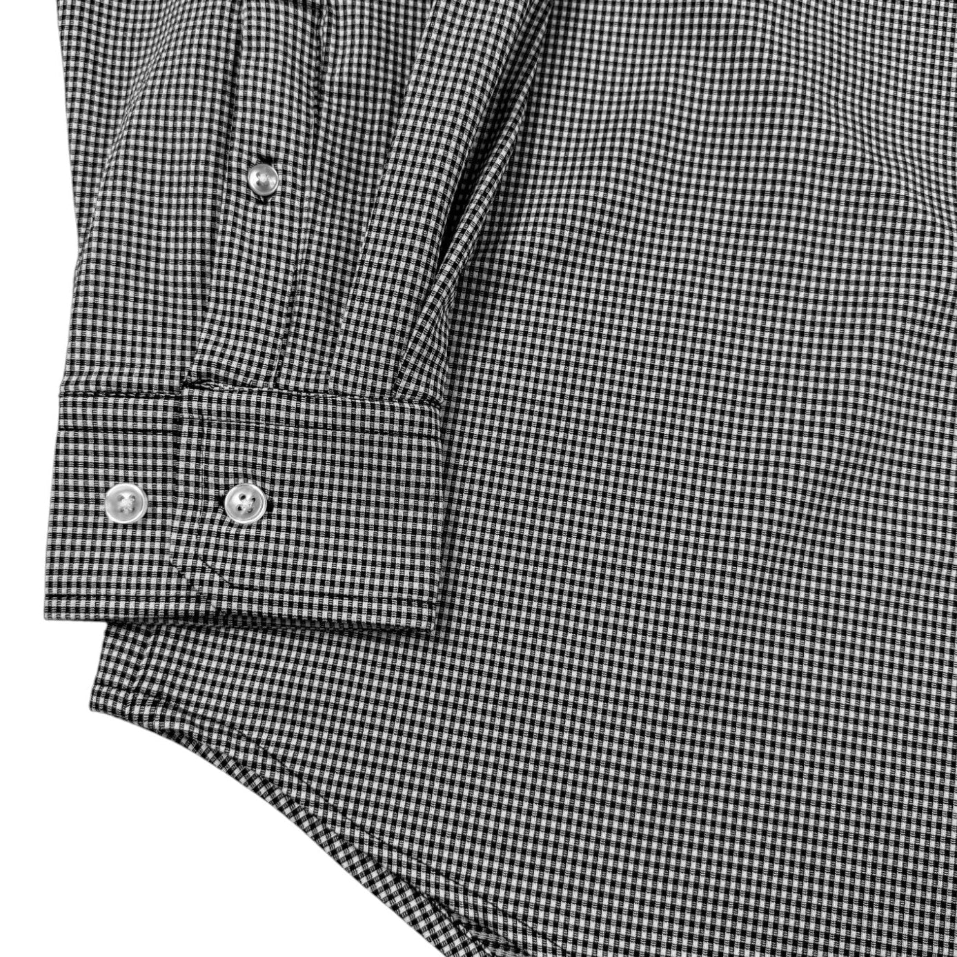 Gingham Performance Long Sleeve Button - Up - F/X Fusion Golf - Long Sleeve - Black