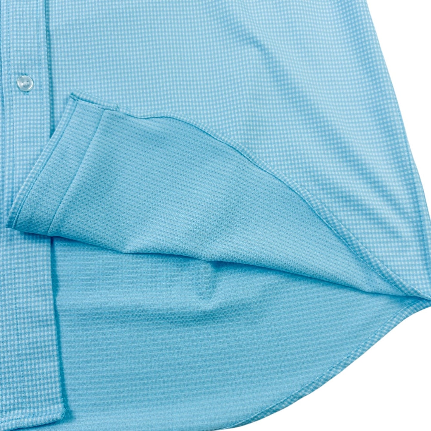 Gingham Performance Long Sleeve Button - Up - F/X Fusion Golf - Long Sleeve - Aqua
