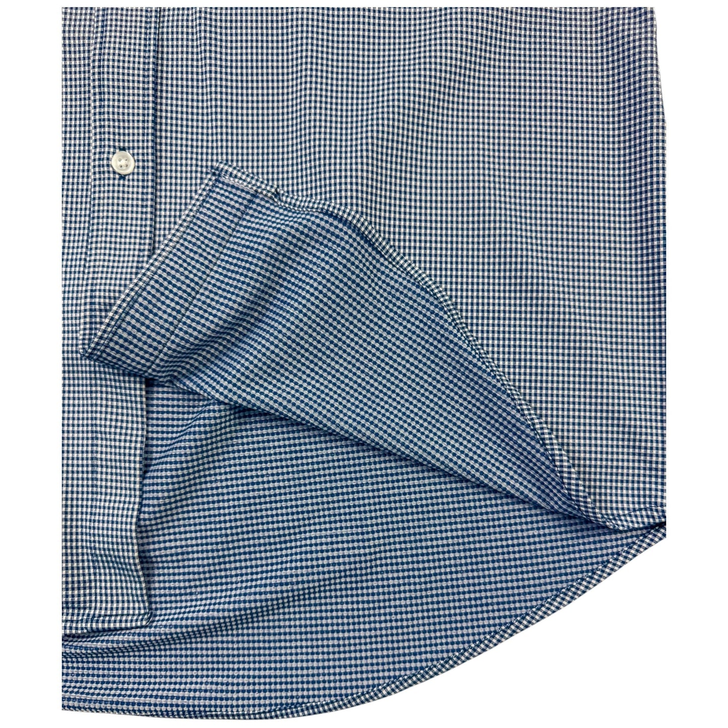 Gingham Performance Long Sleeve Button - Up - F/X Fusion Golf - Long Sleeve - Navy