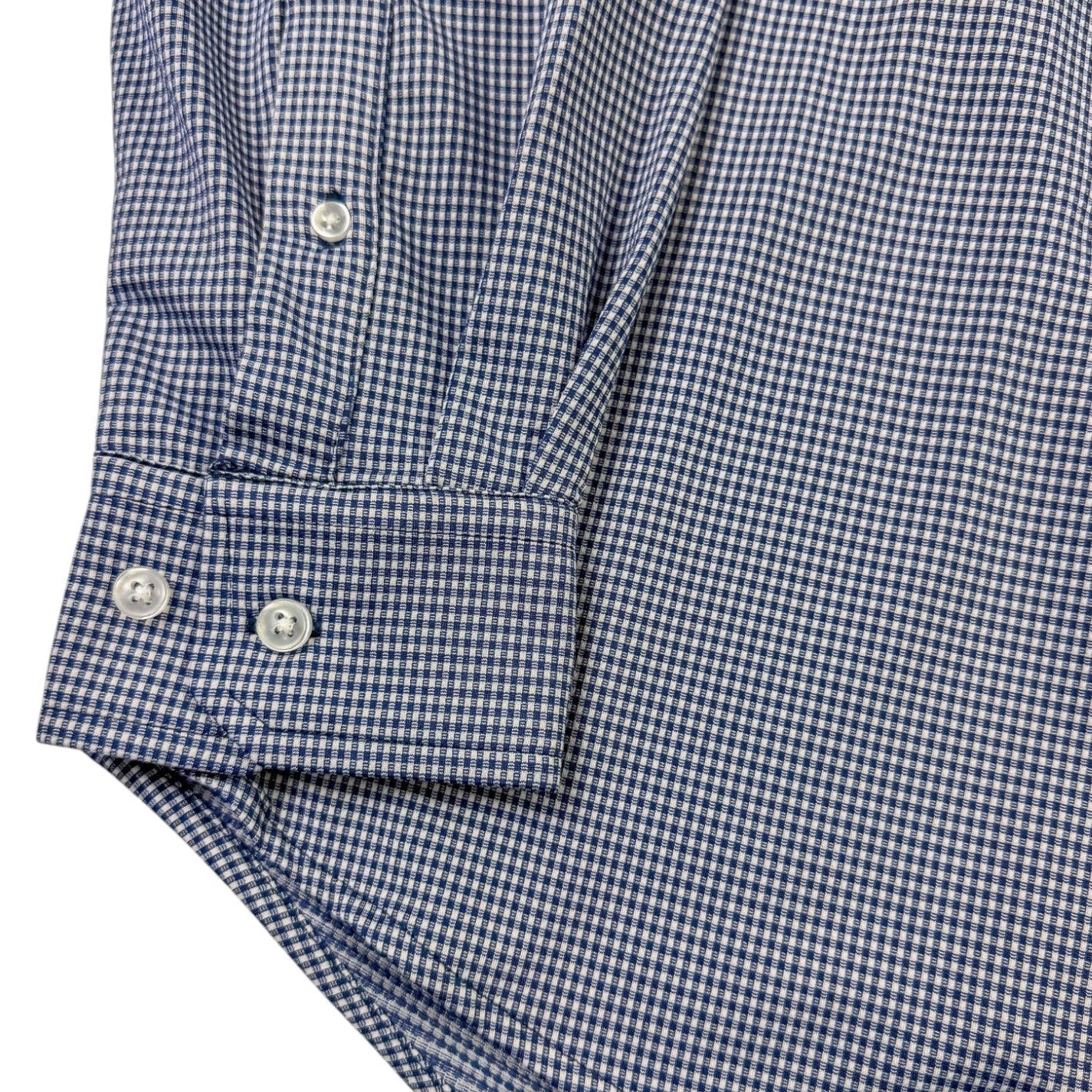 Gingham Performance Long Sleeve Button - Up - F/X Fusion Golf - Long Sleeve - Navy