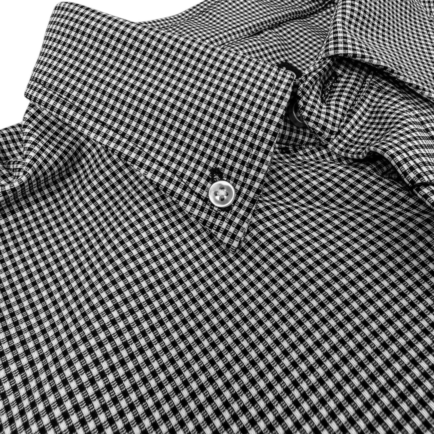 Gingham Performance Long Sleeve Button - Up - F/X Fusion Golf - Long Sleeve - Black