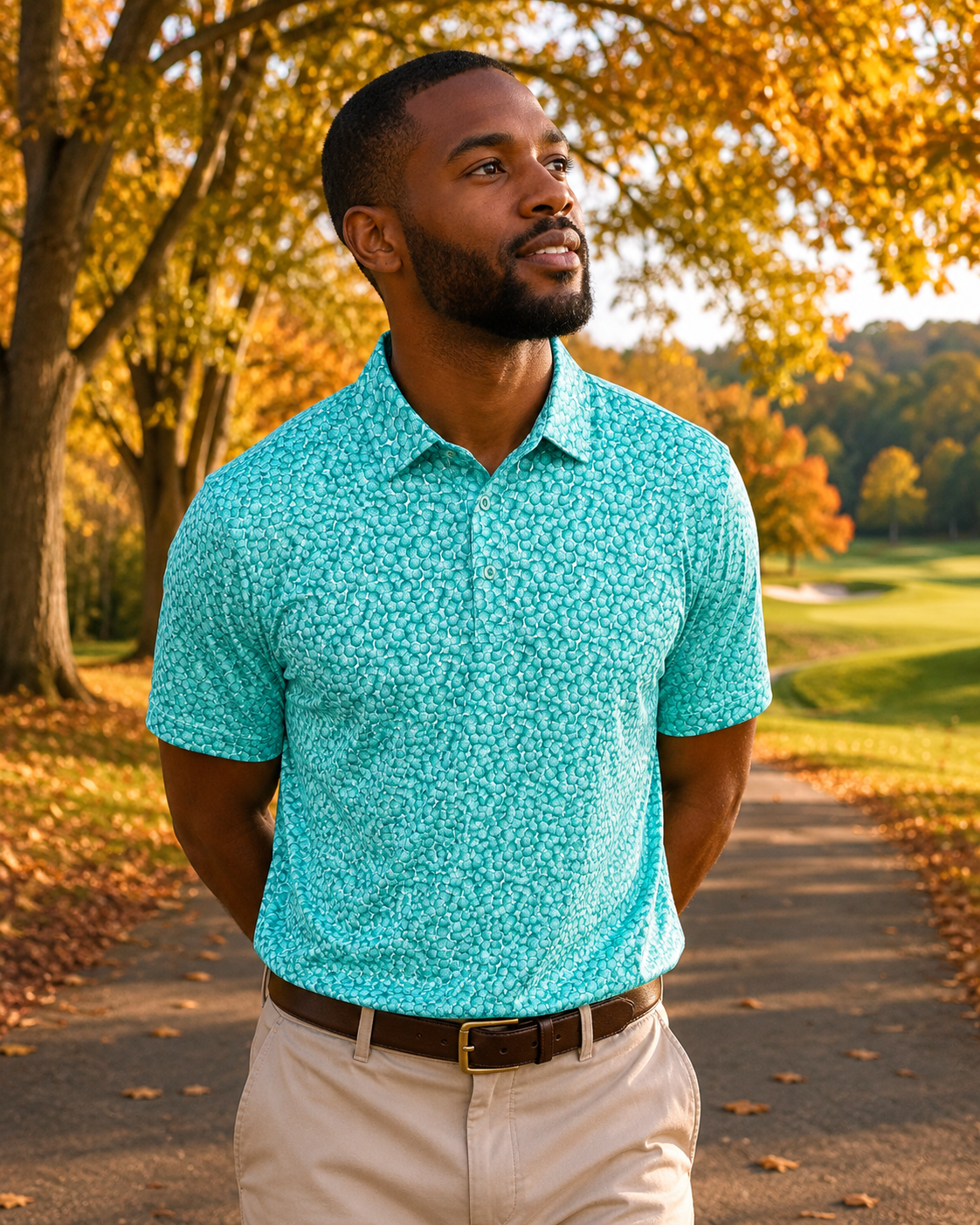 Golf Balls Performance Golf Polo - F/X Fusion Golf - Polo - Aqua - M