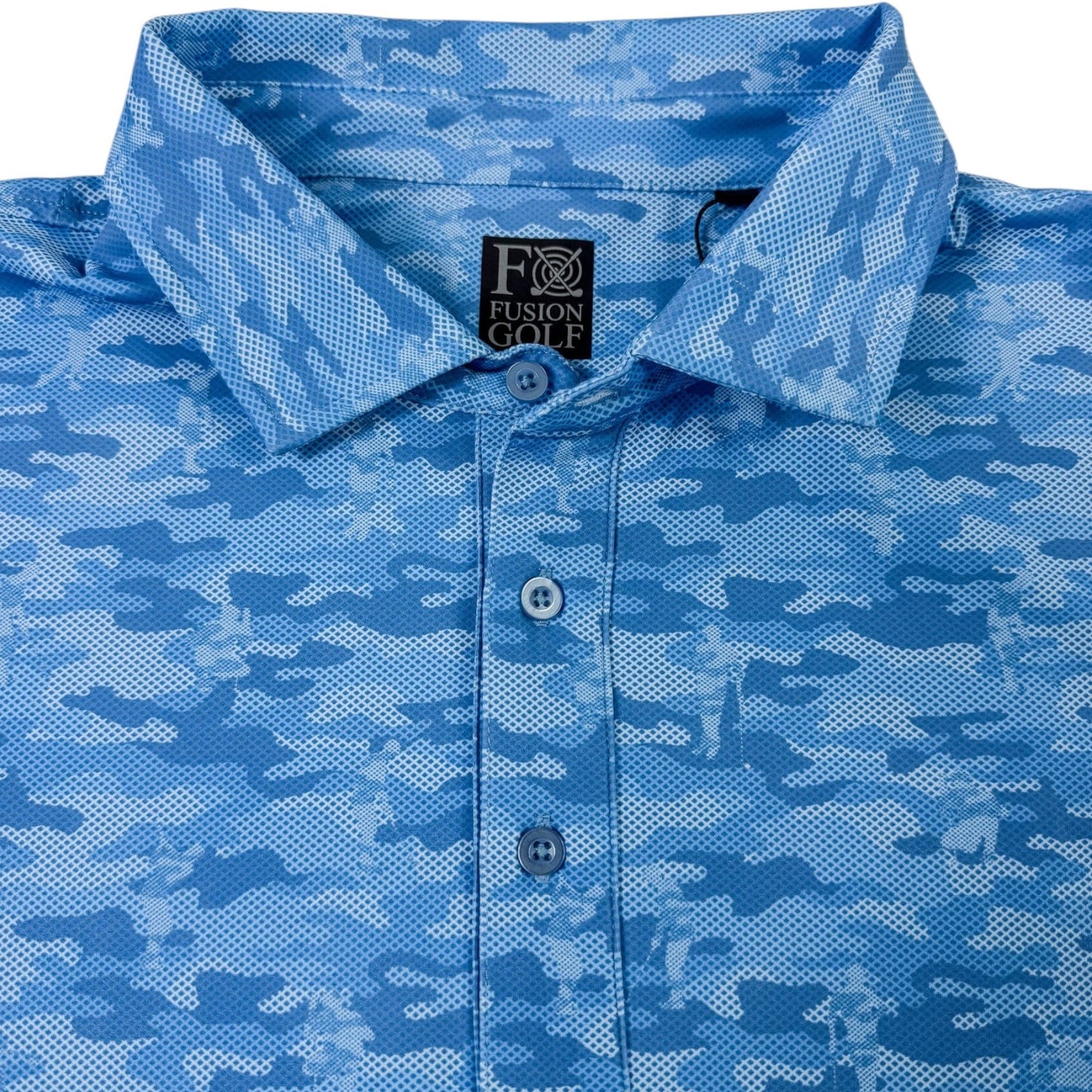 Golfing Camo Performance Golf Polo - F/X Fusion Golf - Polo - Blue