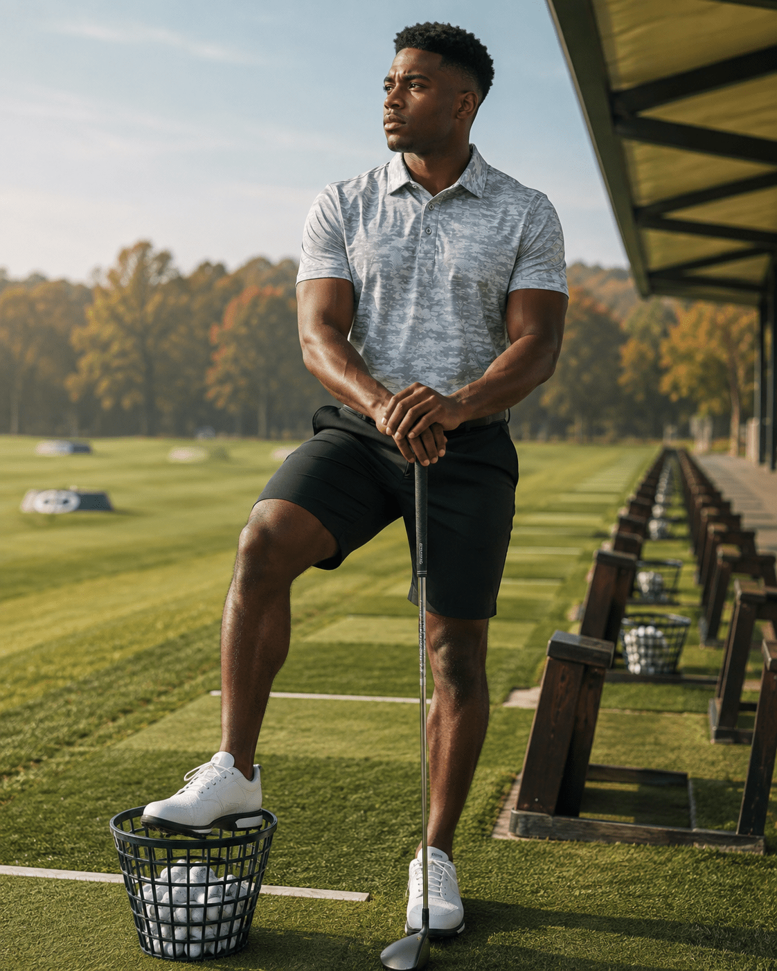 Golfing Camo Performance Golf Polo - F/X Fusion Golf - Polo - Gray - M