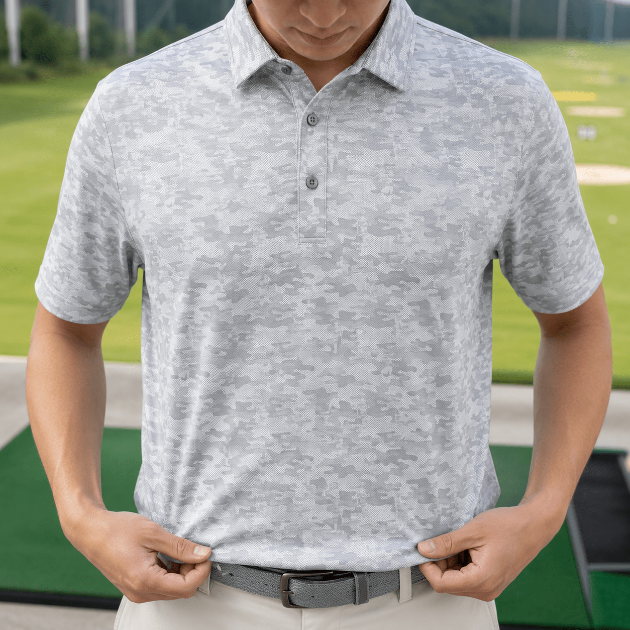 Golfing Camo Performance Golf Polo - F/X Fusion Golf - Polo - Gray