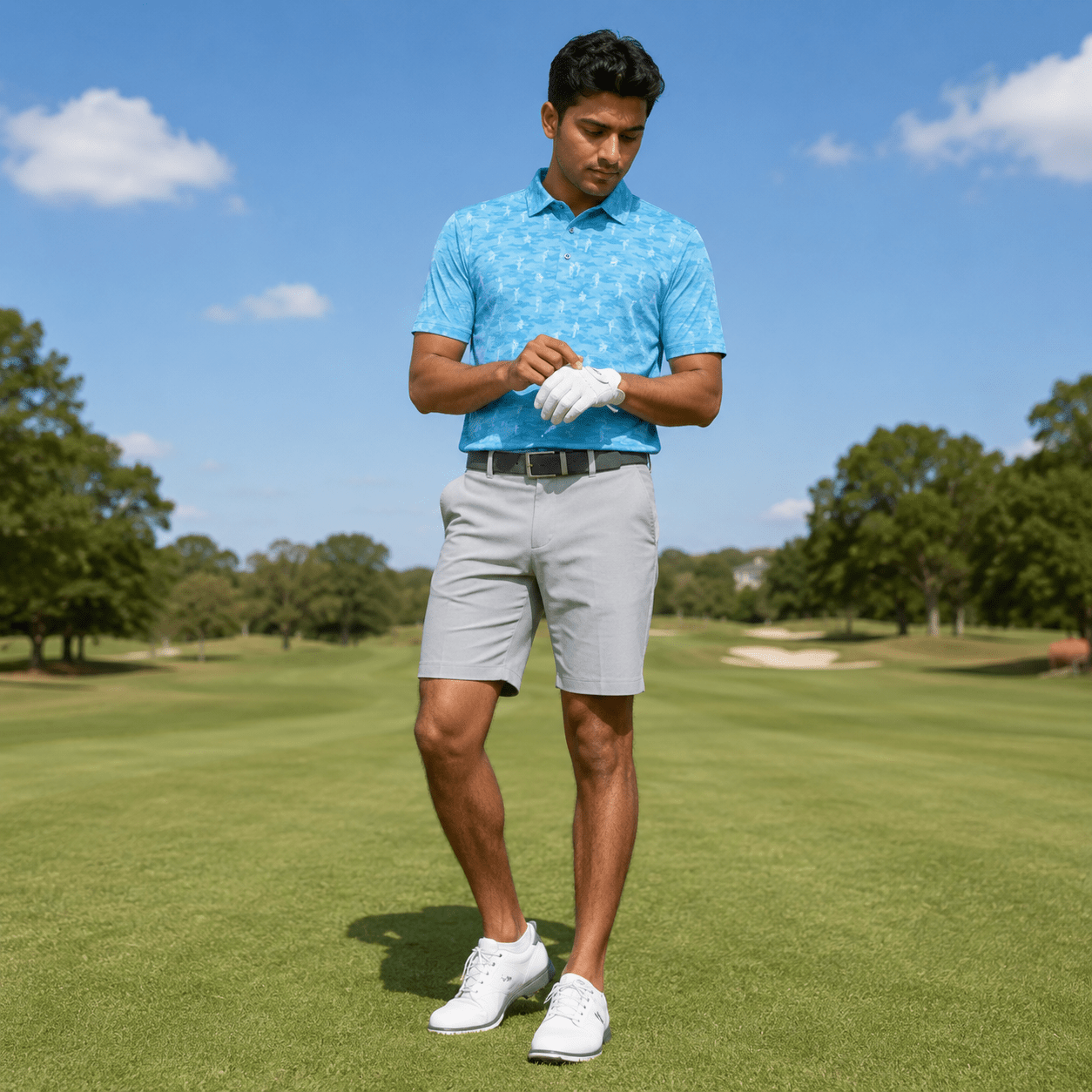 Golfing Camo Performance Golf Polo - F/X Fusion Golf - Polo - Aqua