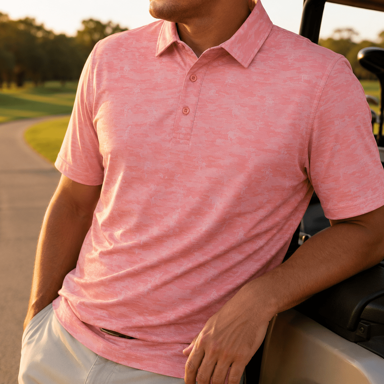 Golfing Camo Performance Golf Polo - F/X Fusion Golf - Polo - Pink