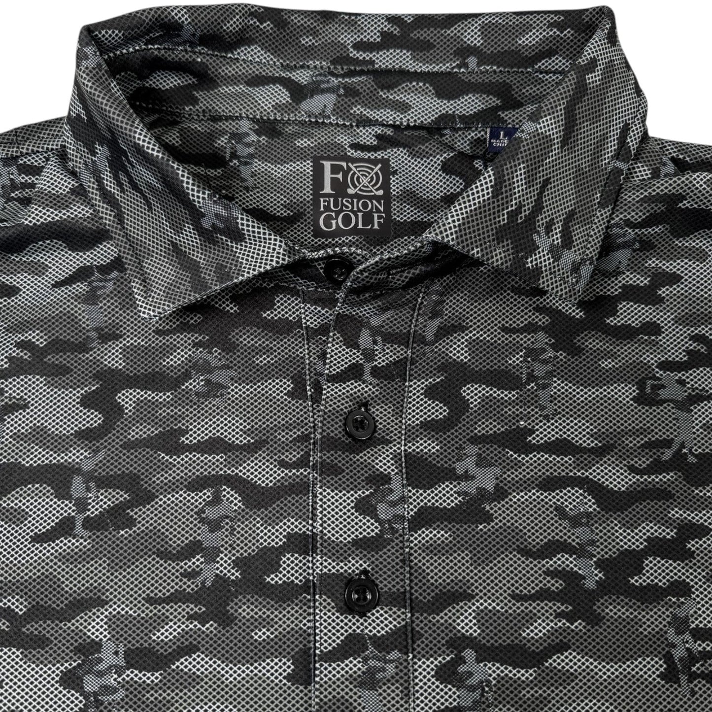 Golfing Camo Performance Golf Polo - F/X Fusion Golf - Polo - Black