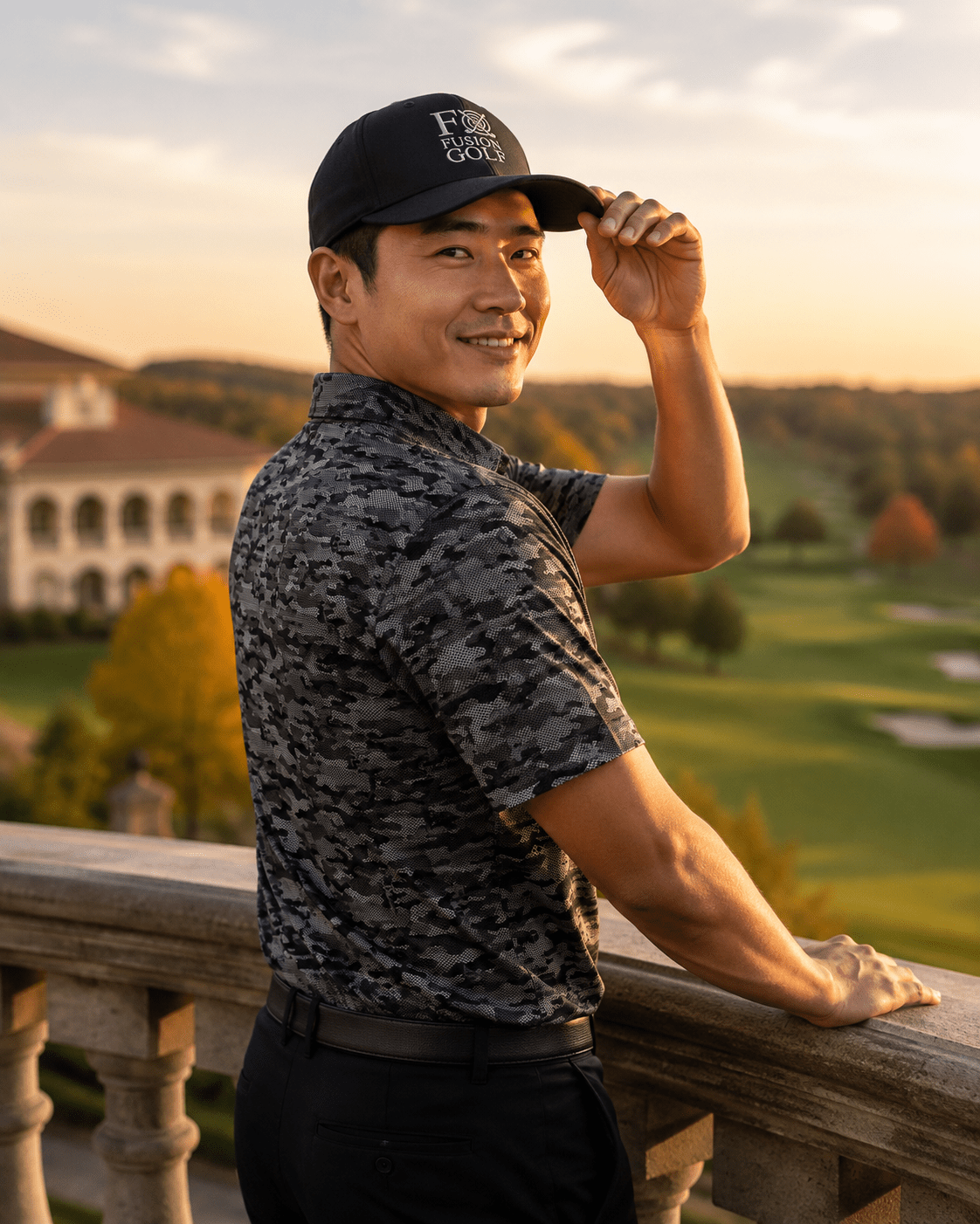 Golfing Camo Performance Golf Polo - F/X Fusion Golf - Polo - Black - M
