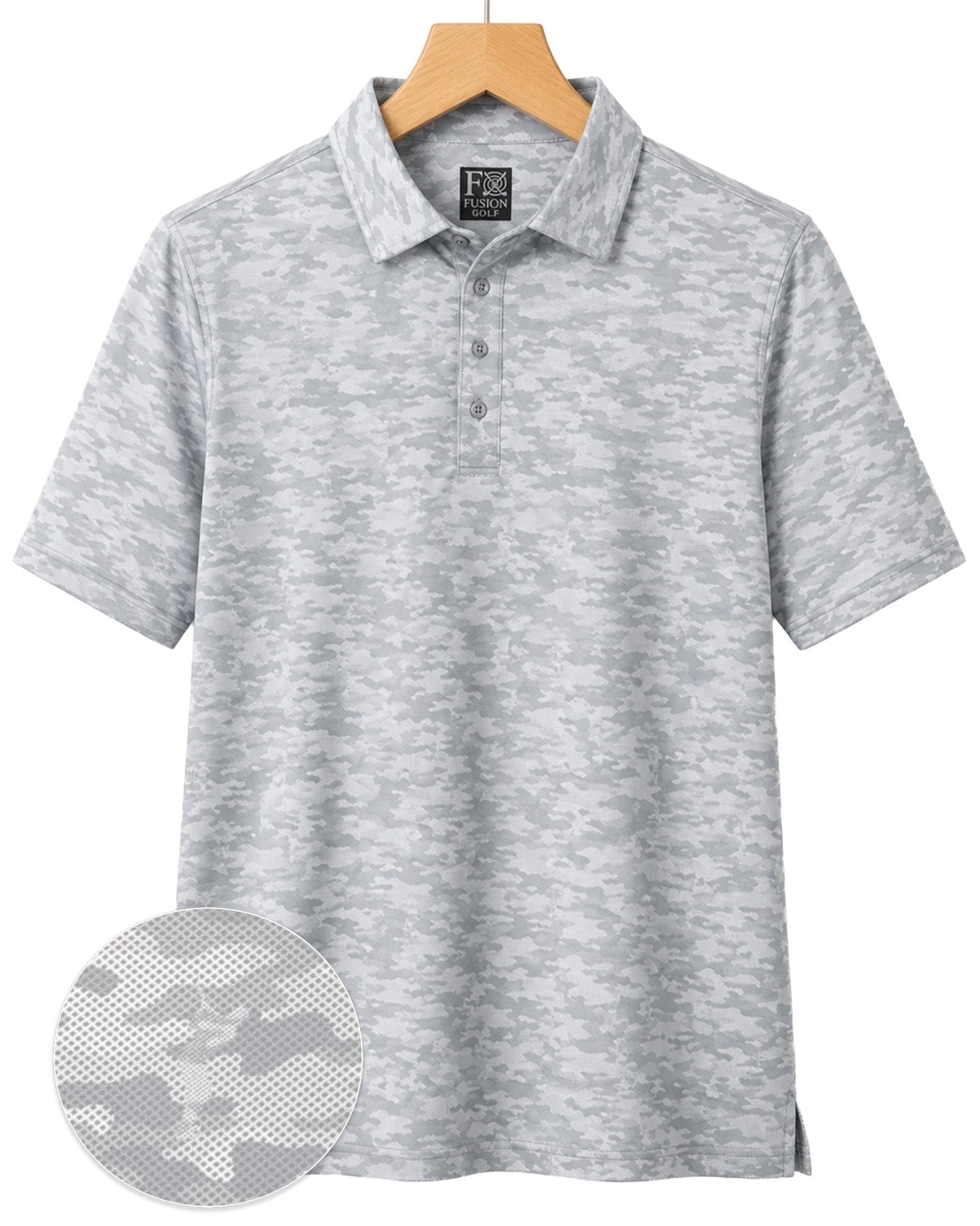 Golfing Camo Performance Golf Polo - F/X Fusion Golf - Polo - Gray