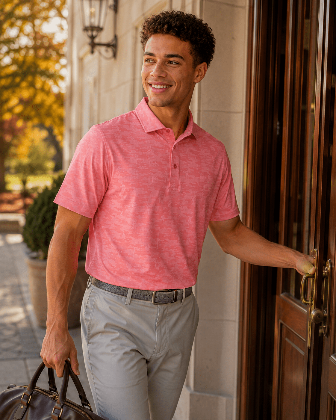 Golfing Camo Performance Golf Polo - F/X Fusion Golf - Polo - Pink - M