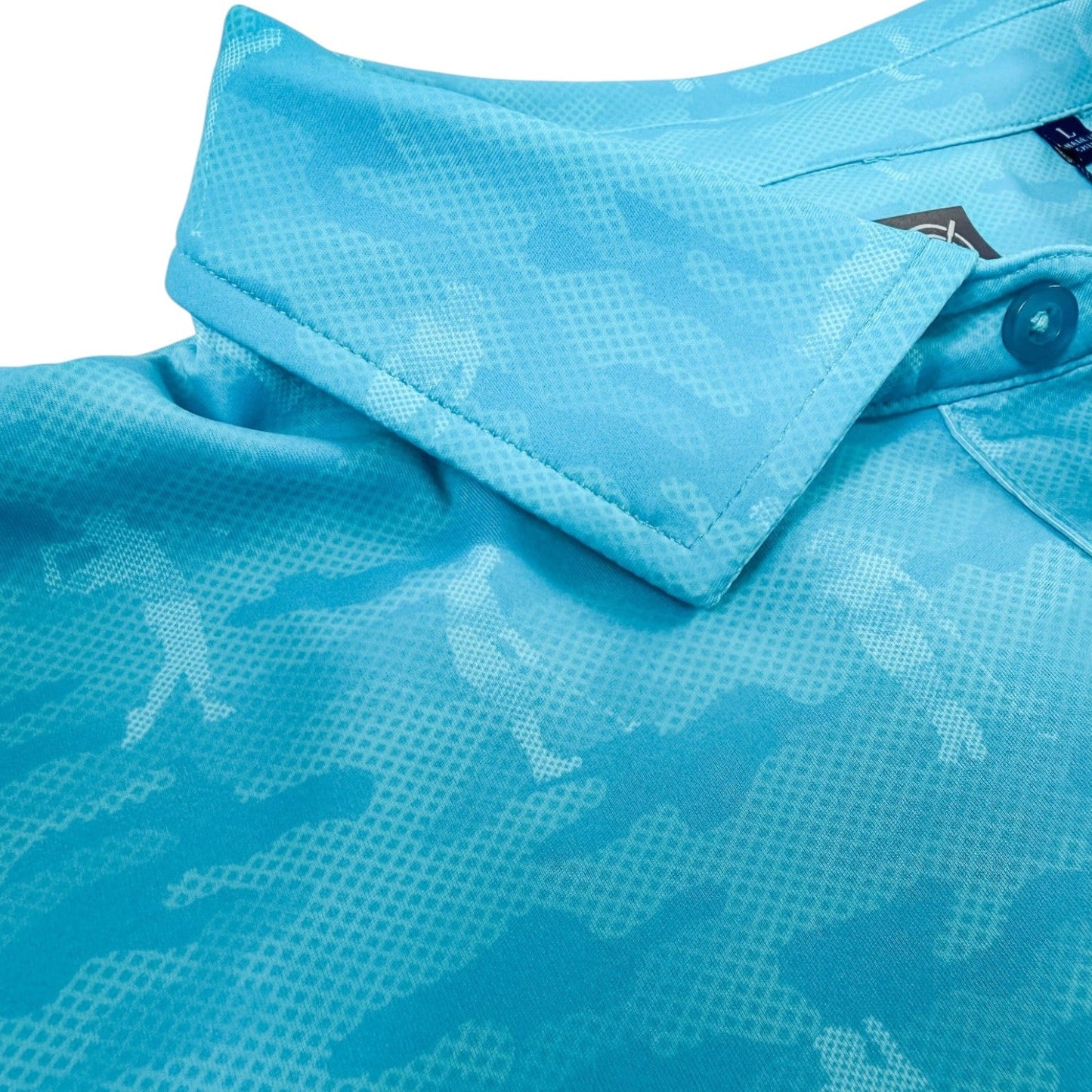 Golfing Camo Performance Golf Polo - F/X Fusion Golf - Polo - Aqua