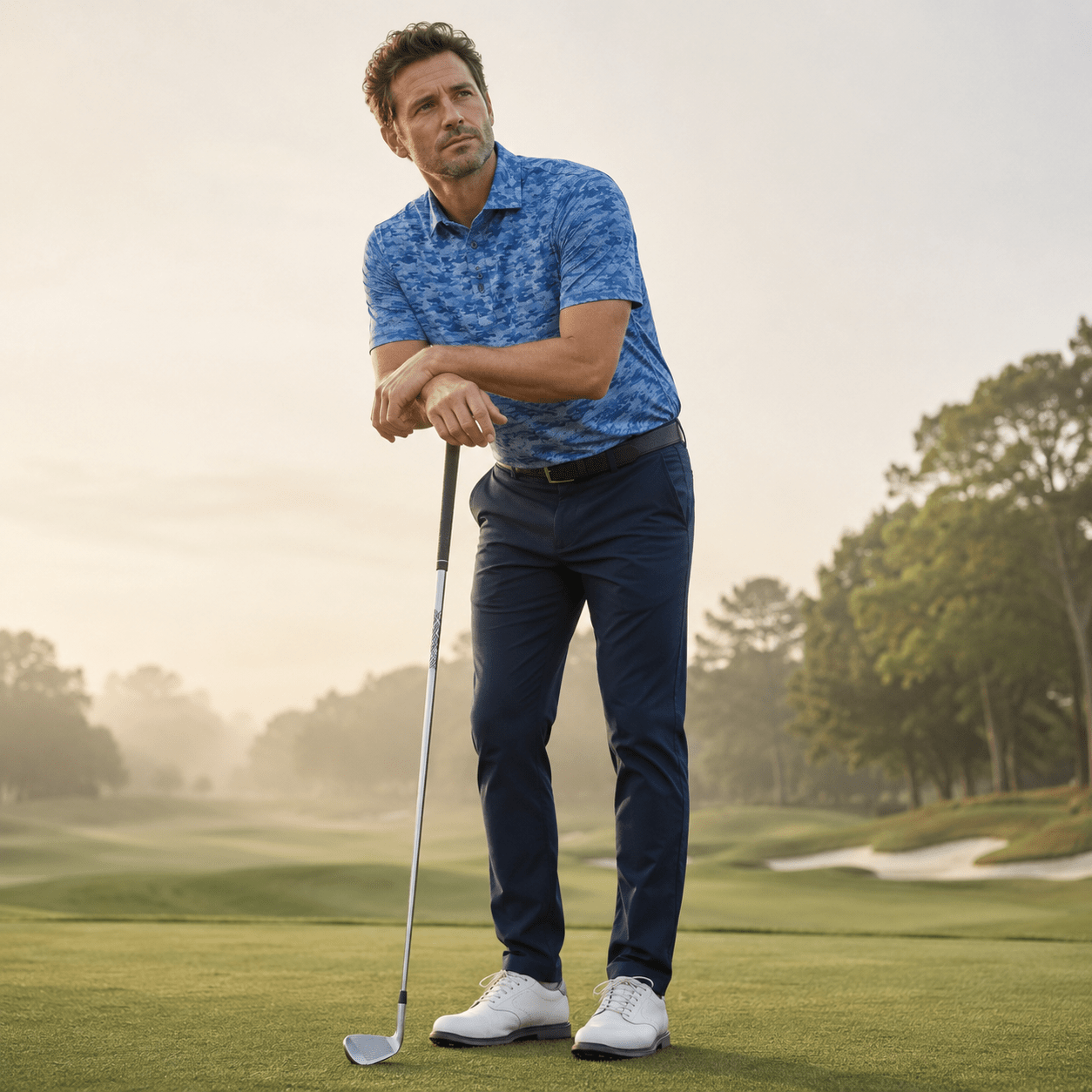 Golfing Camo Performance Golf Polo - F/X Fusion Golf - Polo - Blue