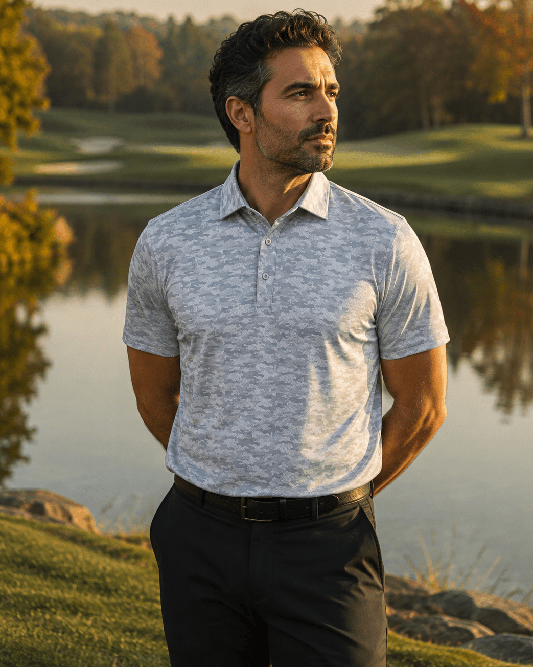Golfing Camo Performance Golf Polo - F/X Fusion Golf - Polo - Gray - M