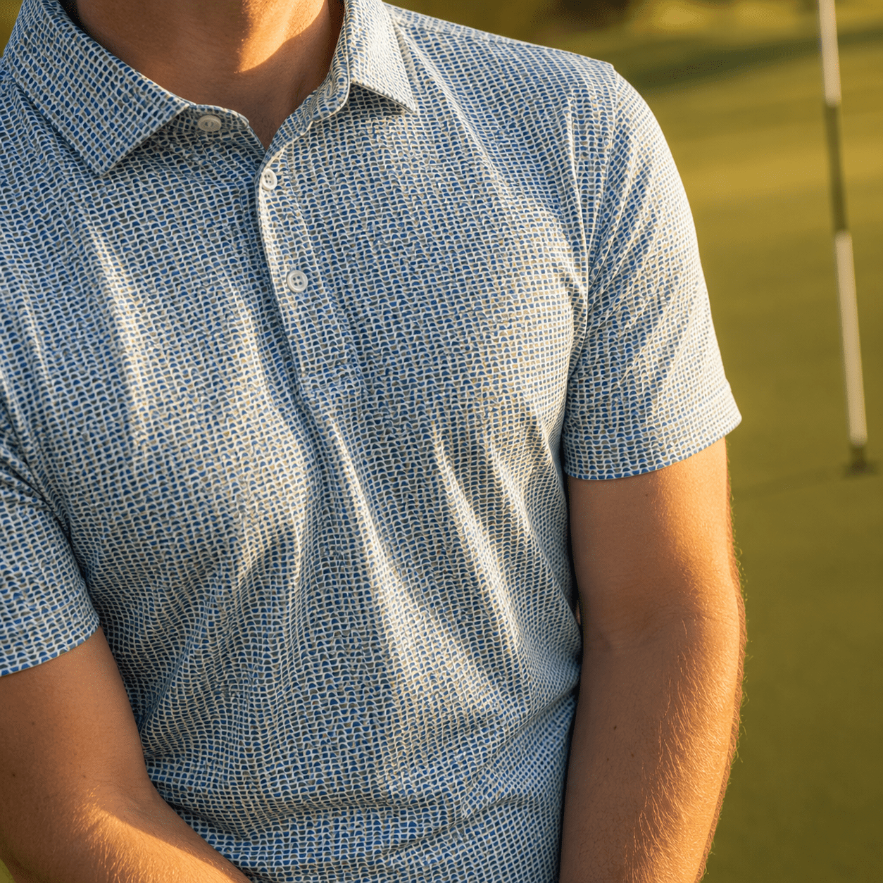 Heather Geo Performance Golf Polo - F/X Fusion Golf - Polo - Olive