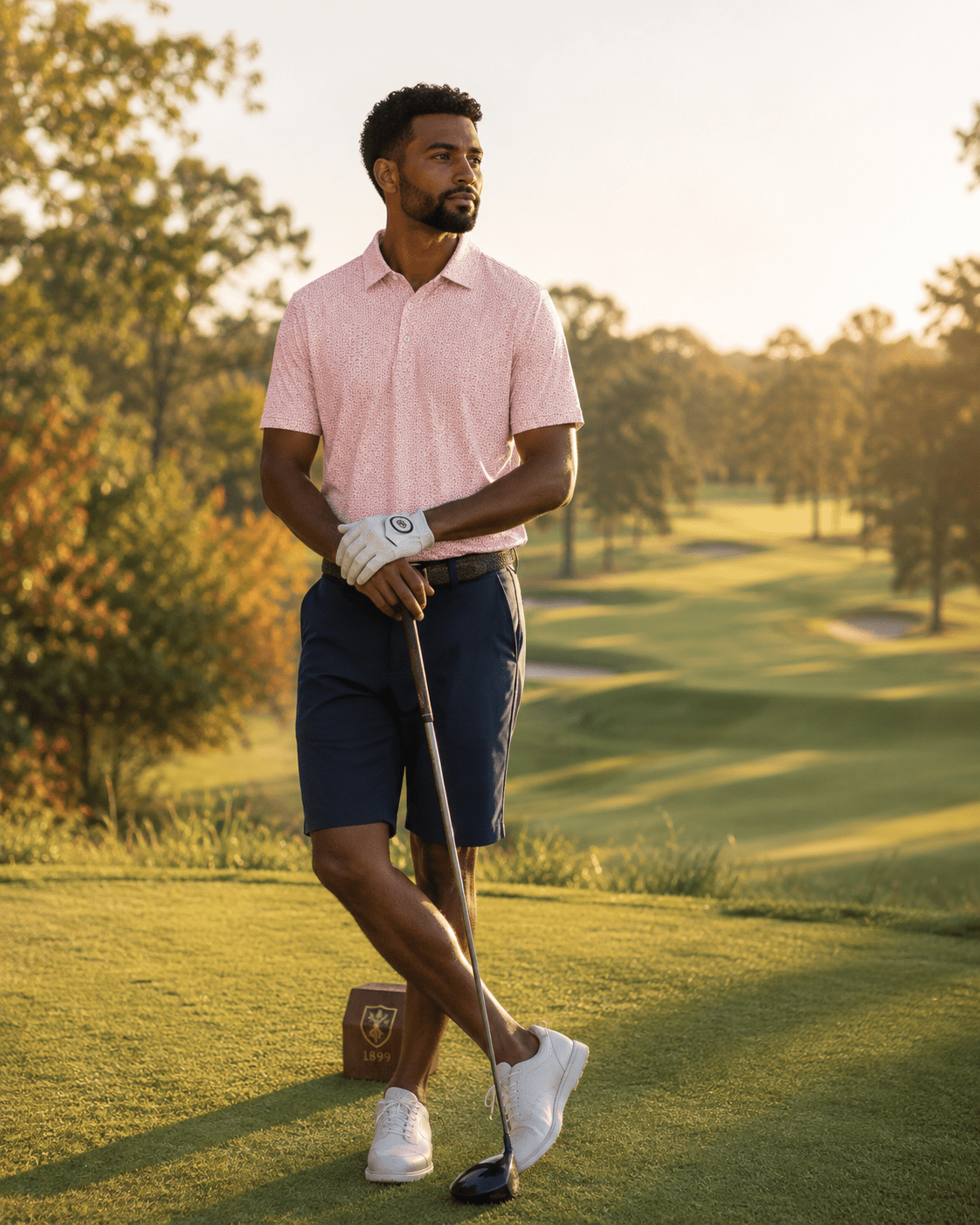 Heather Geo Performance Golf Polo - F/X Fusion Golf - Polo - Coral - M
