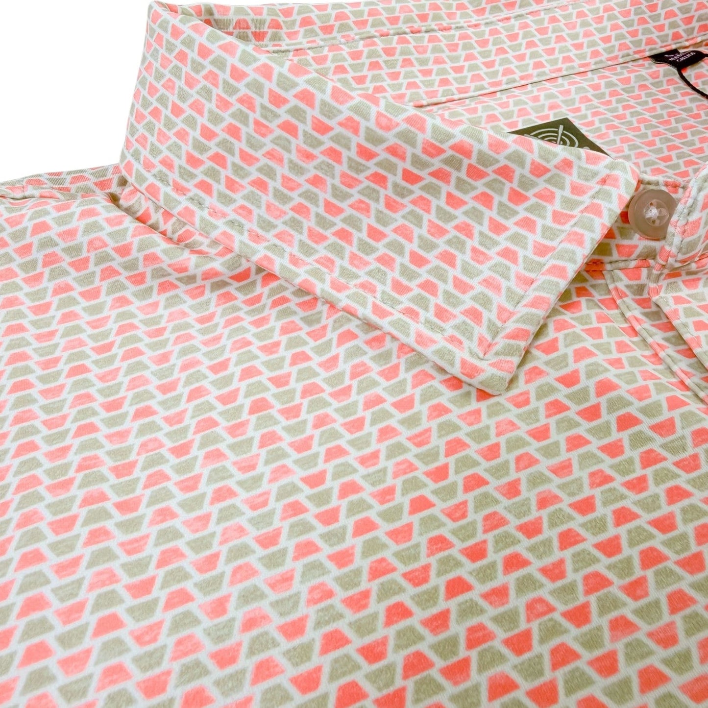 Heather Geo Performance Golf Polo - F/X Fusion Golf - Polo - Coral