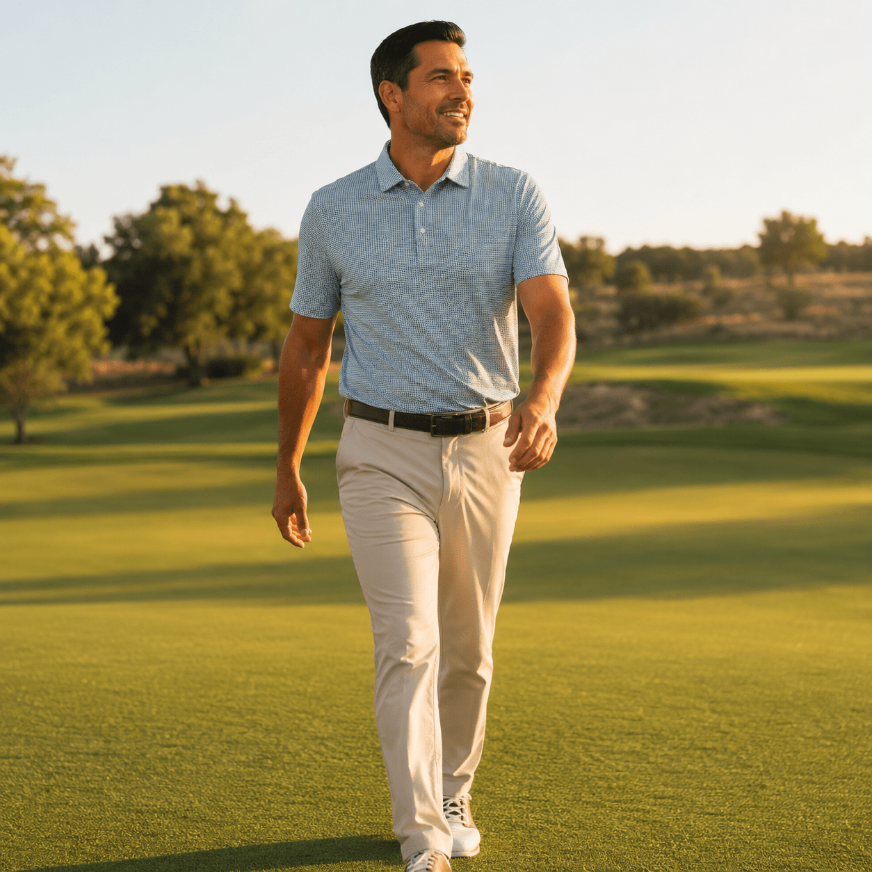 Heather Geo Performance Golf Polo - F/X Fusion Golf - Polo - Olive