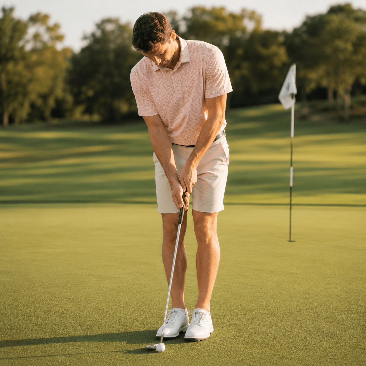 Heather Geo Performance Golf Polo - F/X Fusion Golf - Polo - Coral