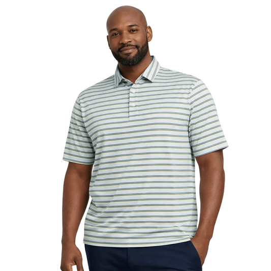 Heather Stripe Performance Golf Polo - F/X Fusion Golf - Polo - Green