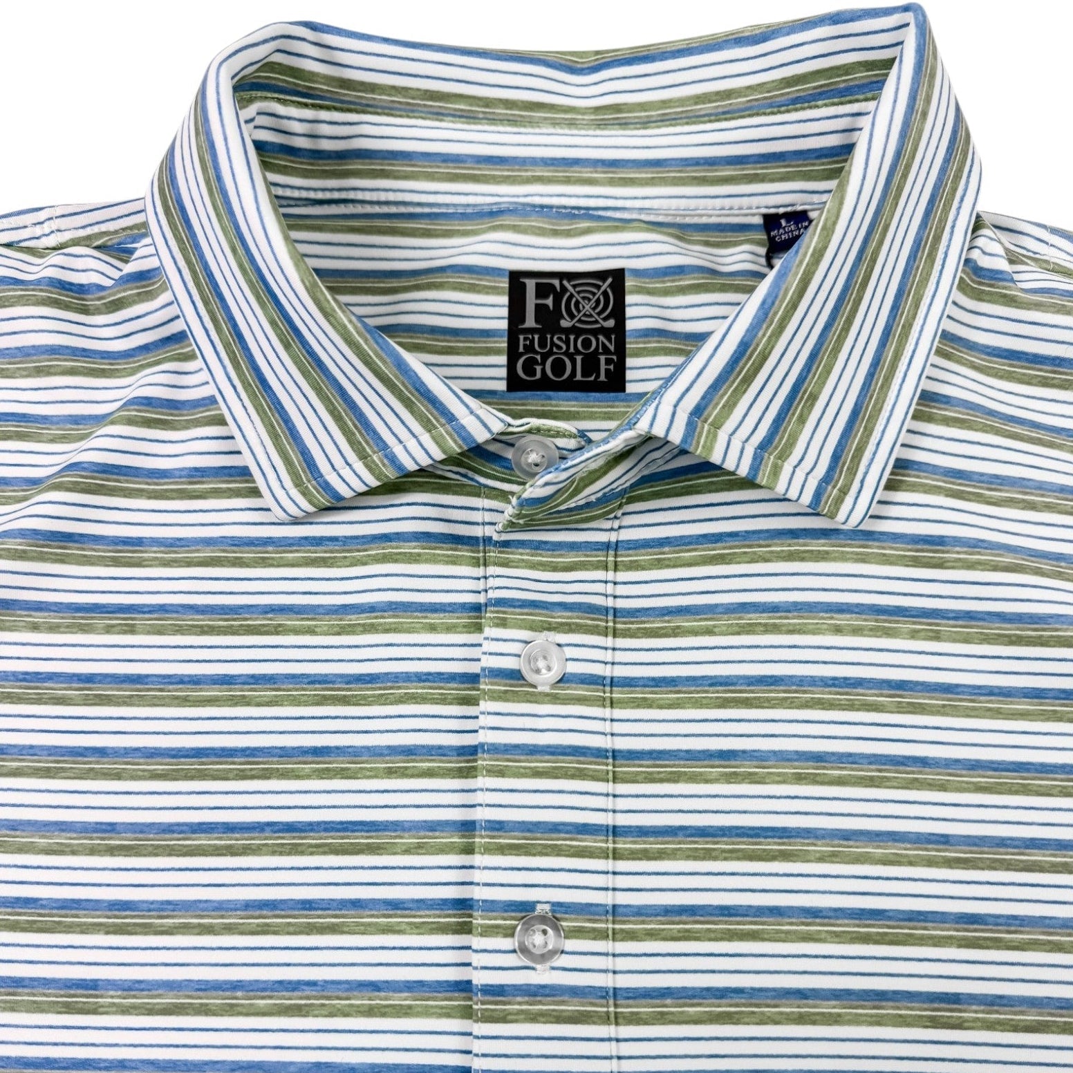 Heather Stripe Performance Golf Polo - F/X Fusion Golf - Polo - Green