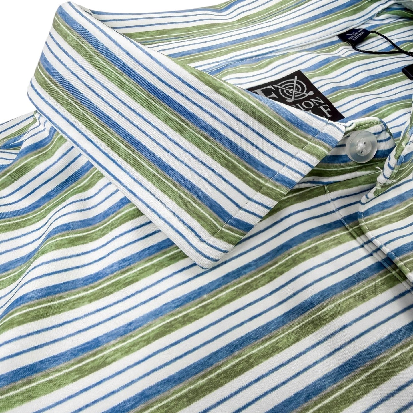 Heather Stripe Performance Golf Polo - F/X Fusion Golf - Polo - Green