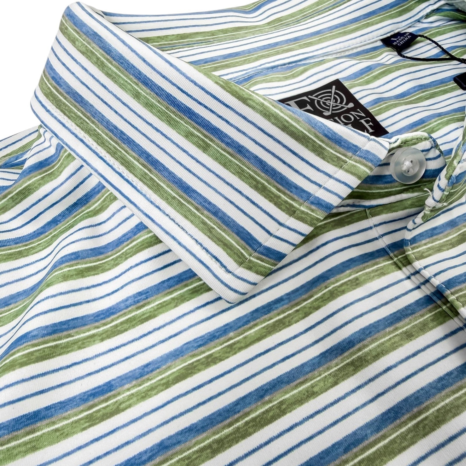Heather Stripe Performance Golf Polo - F/X Fusion Golf - Polo - Green